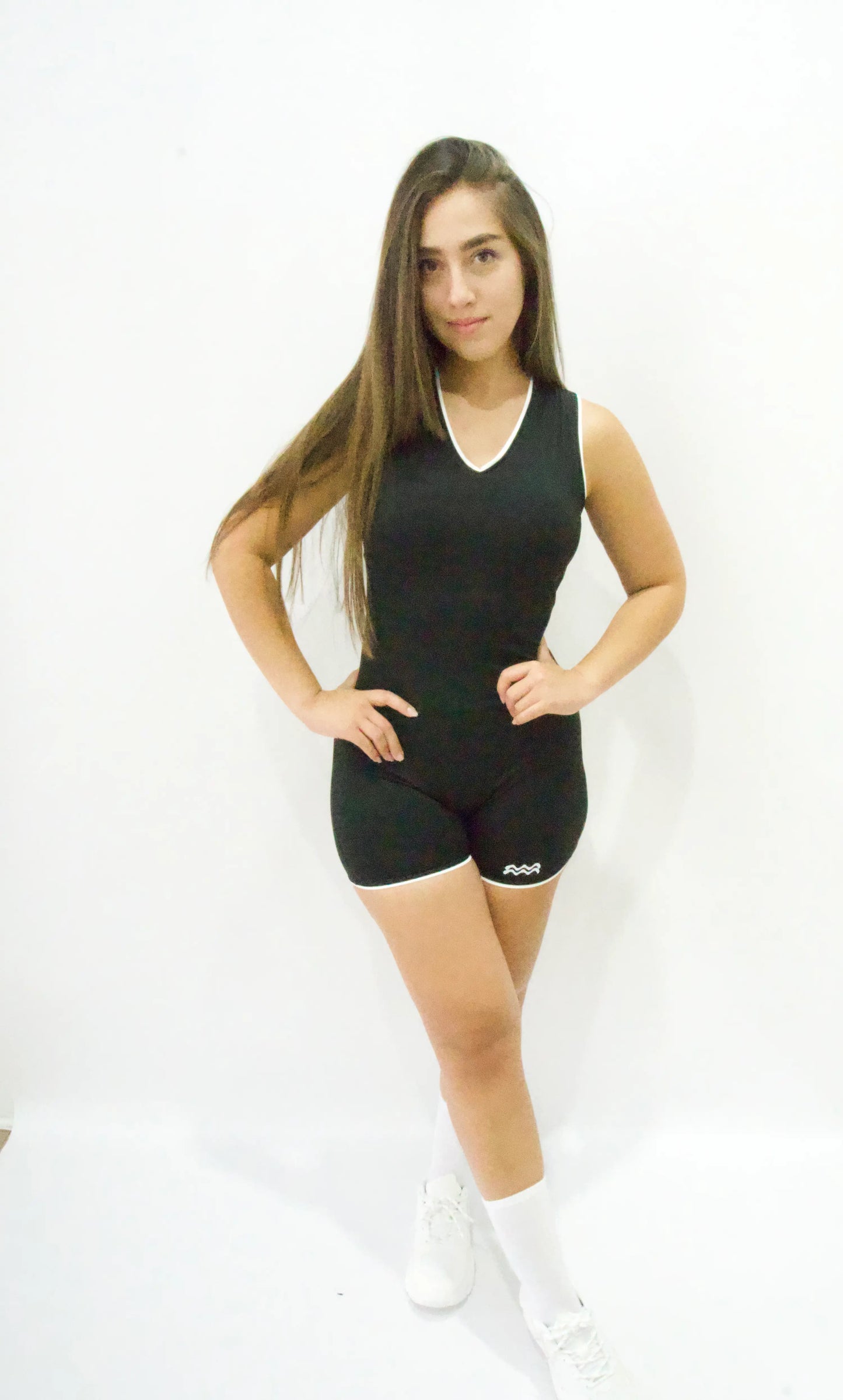 BREEZE BLACK & WHITE JUMPSUIT - Short