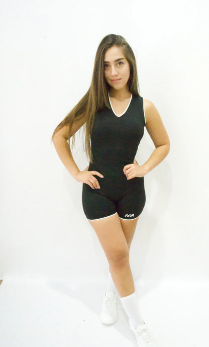 BREEZE BLACK & WHITE JUMPSUIT - Short